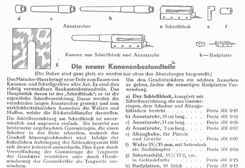 Anzeige Die neuen Kanonenbestandteile 1928
