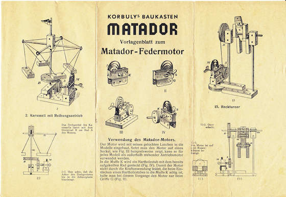 Vorlagenblatt zum Matador-Federmotor