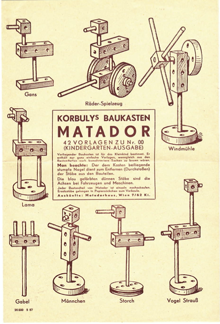 Vorlagen für Matador Nr. 00 von 1957